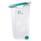  Bushel Rolling Plastic Laundry Hamper With Pop-up Handle  White  Adult   Tween