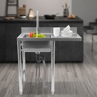 Commercial Kitchen Sink Prep Table With Faucet 304 Stainless Steel 1 Compartment