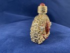 Czech Glass And Metal Filligree Perfume Bottle