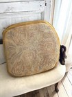 Large French Antique Needlepoint Tapestry Fragment Velvet Sunflowers Pillow 1950