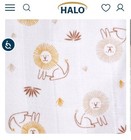 Halo Sleepsack Swaddle-cotton-muslin-lion-newborn-new In Original Packaging