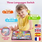 Trilingual Learning Toy Tablet With Music   Sound  Montessori Speech Therapy    