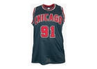 Dennis Rodman Signed Chicago Black Silver Ink Basketball Jersey Jsa