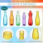12 Pcs Decorative Colored Glass Bottles 6 Shapes Colorful Garden Wine Bottles   