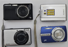 5x Digital Cameras Lot Sony Samsung Olympus Parts repair Tested Mixed