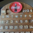 Vintage Handmade Wooden Perpetual Calendar Coca-cola Signed 2000