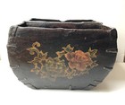 Vtg Antique Asian Chinese Japanese Rice Measure Peony Lotus Bucket Basket