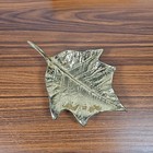 Mcm Vintage Virginia Metalcrafters Solid Cast Brass Leaf Trinket Dish