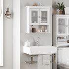 Bathroom Cabinet Wall Mounted Medicine Organizer Glass Doors White Over Toilet D