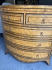 Maitland Smith English Georgian Leather Wrapped Bow Front Chest Of Drawers