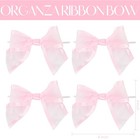 12 Pcs Pink Organza Ribbon Bows 4 Inch Twist Tie Premade Gift Wrapping Craft
