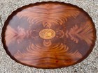 Coloniall Coffee Table Piecrust With Inlaid Medallion Flame Mahogany