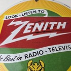 Vintage Zenith Radio Television Sign - Tv Advertising Porcelain Gas Sign