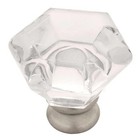 Liberty Faceted 1-1 4  Acrylic   Satin Nickel Knob - Lot Of 25