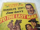To The Last Man Movie Poster  randolph Scott 