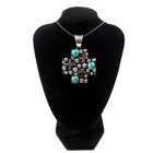 Navajo Chimney Butte Large   Heavy Turquoise Sterling Silver Cross Pendant