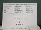 Rolex Full One Year Service Warranty Record 2005