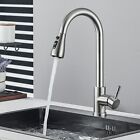 Brushed Nickel Kitchen Faucet Sink Mixer Faucet Pull Down Sprayer Single Handle