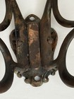 Antique C1890 Cast Iron Double Coat Hat Hook Wall Mount Copper Plated Victorian