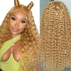 Honey Blonde Human Hair Wig Curly Wigs 13x6 Hd Lace Frontal Wig 13x4 Deep Wave