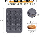 Mini Muffin Top Pan For Baking  Premium 12 Cavity Small Whoopie Pie Pan  Nonstic