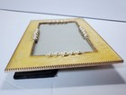 Fancy Gold   Silver W pearls Enameled Metal Picture Photo Frame Holds 4x6