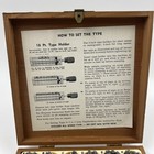 Kingsley Machine Co Vtg Die Set Rwb Pt Barnum Caps 18 Pt Wooden Box