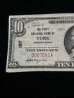 1929  10 First National Bank York Pennsylvania National Currency Ch  197