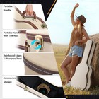 Glarry 39  Acoustic Guitar Hard Case Wooden Hard Shell Carrying Case With Keys