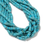 Natural Blue Turquoise Heishi Disc Beads Size 2x4mm 15 5  Strand