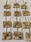 River Rock Pebble Epoxy Resin Shower Curtain Hooks  Vtg- Set Of 12 Brass Hooks