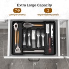 Extra Large Expandable Silverware Organizer  Bpa-free Food-safe Cutlery Flatware