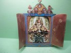 Antique Tin Retablo Mexico Folk Art Santo Ni  o De Ceb   Niche Punched Tin 10 5x16
