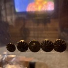 Vintage Metal Button Lot     Embossed Brass Buttons 5qty