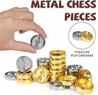 2in1 Luxury Metal Chess And Checkers Set - Foldable Wooden Board - Metal Pieces