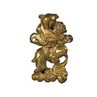 Antique 1900s Chinese Stamped Gold Washed Silver Figural Hat Ornament