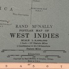 Antique 1944 Map Of The West Indies 14   x11   