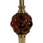 Vtg Princess House Amber Glass   Brass Scales Of Justice Balance With Stand 15 