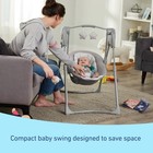 Graco Slim Spaces Compact Portable Adjustable Bay Baby Infant Swingin Reign 