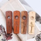 Wooden Kazoo Engraving Wood Harmonica With Metal Box Orff Instruments 