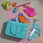 Large All Purpose Flex Laundry Tote  Teal       Washable     18  W X 8 75  D X 13  H