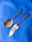 Puiforcat Ice Cream Set 2 Servers 12 Spoons French  950 Sterling 18 K Mono 485 G