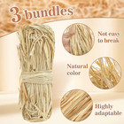 Natural Raffia Ribbon - 3pcs Raffia Straw For Florist Bouquets Decoration Twine