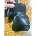 Black Training Boxing Gloves Hook And Loop Wrist Strap Sparring Gear Pair