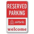 2d Flat   airbnb Reserved Parking Welcome Metal Tin Sign Rental Yard Wall D