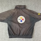 Vintage Nfl Pittsburgh Steelers Bomber Jacket Mens Size Large Black Insulated
