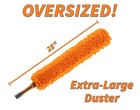Long Handle Duster For Cleaning    Extendable 3 Feet  Black And Orange