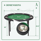 8 Players Poker Table Foldable  Round Casino Texas Holdem Table With Stainless S