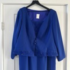 Watters   Watters Sz 20 Mob Mog Long Gown   Blazer Cobalt Blue Sheath Embroidery