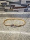 Vtg Accessocraft Nyc Gold Tone   Rhinestones Flexible Stretch Belt 27 -36 
